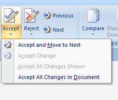 how to accept edits in word